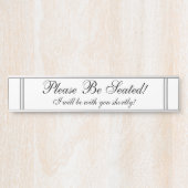 "Bitte setzen Sie! " Türschild (Vorderseite )