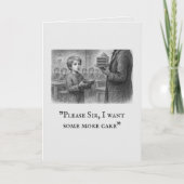 "Bitte, Sir, ich Wollte noch etwas Kuchen" Oliver Karte (Vorderseite)