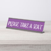 "BITTE SITZEN" SCHREIBTISCHNAMENSPLAKETTE (Vorderseite )