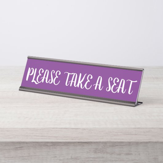 "BITTE SITZEN" SCHREIBTISCHNAMENSPLAKETTE (Vorderseite )