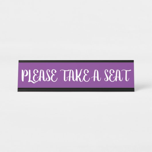 "BITTE SITZEN" SCHREIBTISCHNAMENSPLAKETTE (Vorderseite )