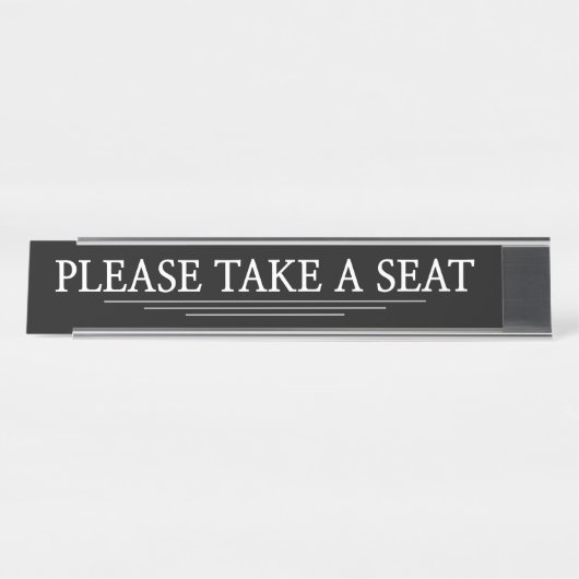 "BITTE SITZEN" SCHREIBTISCHNAMENSPLAKETTE (Vorderseite )