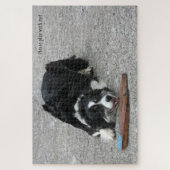 Bitte spielen Sie mit mir Border Collie Hund perso Puzzle (Vertikal)