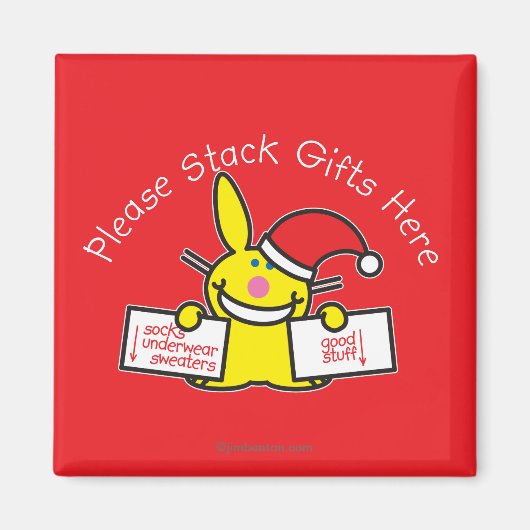 Bitte stapeln Sie hier Geschenke Magnet (Vorne)