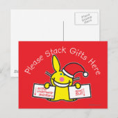 Bitte stapeln Sie hier Geschenke Postkarte (Vorne/Hinten)