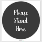 Bitte stehen Sie hier in einem gemütlichen schwarz Aufkleber (Blatt)