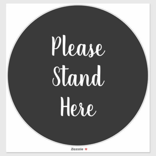 Bitte stehen Sie hier in einem gemütlichen schwarz Aufkleber (Blatt)