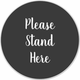 Bitte stehen Sie hier in einem gemütlichen schwarz Aufkleber