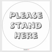 Bitte stehen Sie hier, moderne Typografie, Kokospa Aufkleber (Blatt)