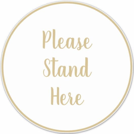 Bitte stehen Sie hier, um den Goldtext Floor Circl Aufkleber (Vorderseite)