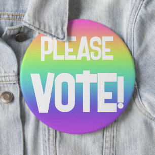 Bitte STIMMEN! Knopf "Big Rainbow" Button