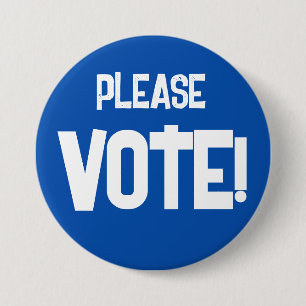 Bitte STIMMEN! Schaltfläche "Blaue Kampagne" Button