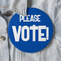 Bitte STIMMEN! Schaltfläche "Blaue Kampagne"