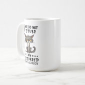 Bitte stören Sie die Katze Sarcasm Funny nicht Kaffeetasse (Vorderseite Links)