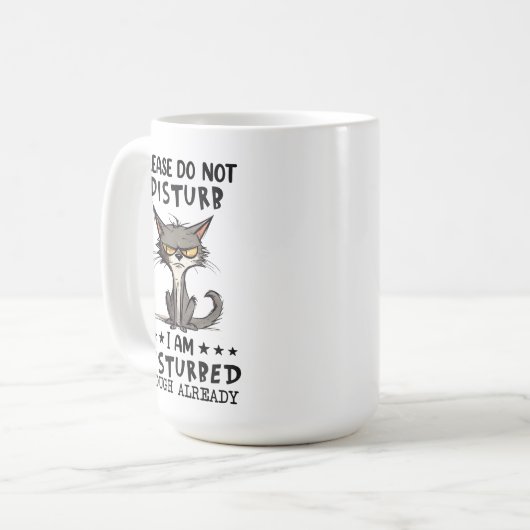Bitte stören Sie die Katze Sarcasm Funny nicht Kaffeetasse (Vorderseite Links)