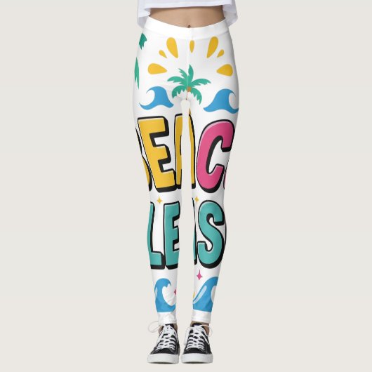 Bitte Strand, Sommer Stimmung Leggings (Vorderseite)