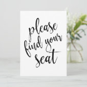 Bitte suchen Sie Ihren Sitzplatz für eine erschwin Einladung (Stehend Vorderseite)