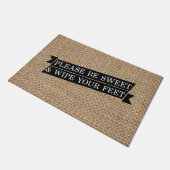 "Bitte süß sein und das Fett abwischen" Doormat 24 Fußmatte (Schrägansicht)