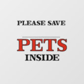 Bitte Tiere Gerettet Fensteraufkleber (Blatt)