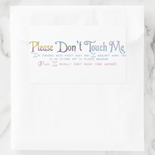 Bitte Touch mich nicht Rechteckiger Aufkleber (Tasche)