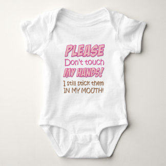 Bitte Touch mir nicht die Hände! (Rosa) Baby Strampler