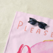 Bitte Touch spenden - Ihr Name - Funny Pink Donuts Strandtuch (Beispiel)