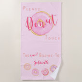Bitte Touch spenden - Ihr Name - Funny Pink Donuts Strandtuch (Vorderseite)
