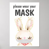 Bitte tragen Sie ein Maskensymbol, Maske erforderl Poster (Vorne)