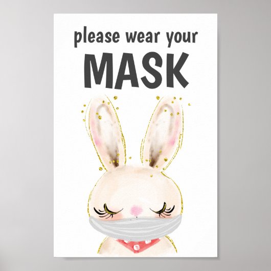 Bitte tragen Sie ein Maskensymbol, Maske erforderl Poster (Vorne)