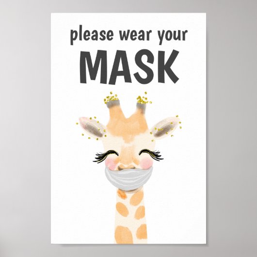 Bitte tragen Sie ein Maskensymbol, Maske erforderl Poster (Vorne)