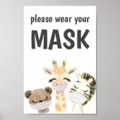 Bitte tragen Sie ein Maskensymbol, Maske erforderl Poster (Vorne)