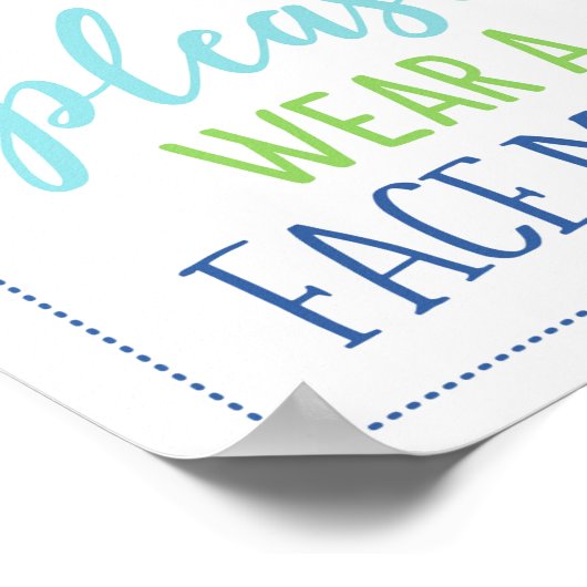 Bitte tragen Sie eine Maske Poster (Ecke)