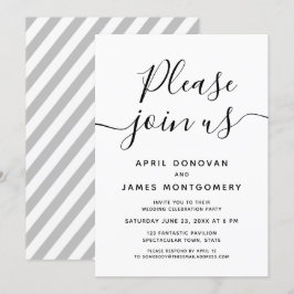 Bitte treten Sie mit uns Typografy Wedding Einladu Einladung