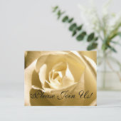 Bitte treten Sie uns bei! Einladung Postkarte Crem (Stehend Vorderseite)