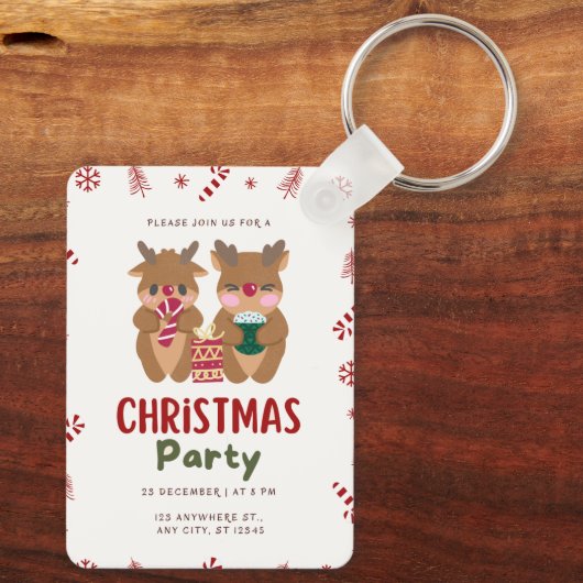 Bitte treten Sie uns für eine Weihnachtsfeier um 2 Schlüsselanhänger (Rückseite)