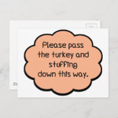 Bitte übergeben Sie die Türkei und ersticken Postkarte (Vorne/Hinten)