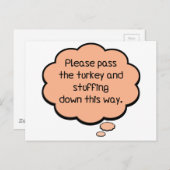 Bitte übergeben Sie die Türkei und ersticken Postkarte (Vorne/Hinten)