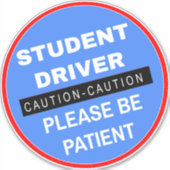 Bitte überlegen Sie, ob Sie den Studentenfahrer ha Aufkleber (Vorderseite)
