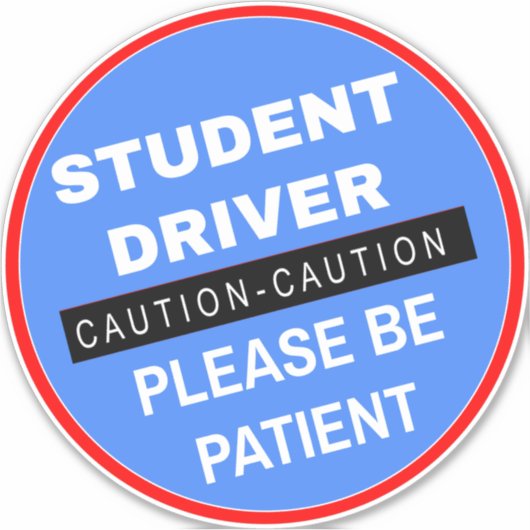 Bitte überlegen Sie, ob Sie den Studentenfahrer ha Aufkleber (Vorderseite)