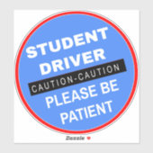 Bitte überlegen Sie, ob Sie den Studentenfahrer ha Aufkleber (Blatt)