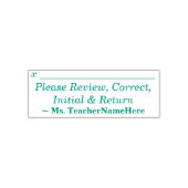 "Bitte überprüfen, korrigieren, Initial & Return" Permastempel (Design)