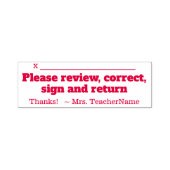 "Bitte überprüfen, korrigieren, unterzeichnen und Permastempel (Design)