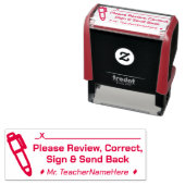 "Bitte überprüfen, korrigieren, unterzeichnen und Permastempel (Beispiel)