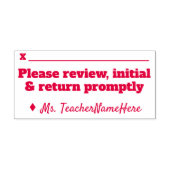 "Bitte überprüfen, sofort starten und zurückgeben" Permastempel (Design)