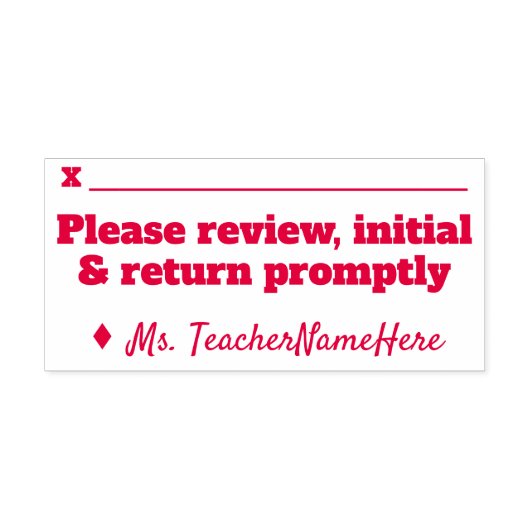 "Bitte überprüfen, sofort starten und zurückgeben" Permastempel (Design)