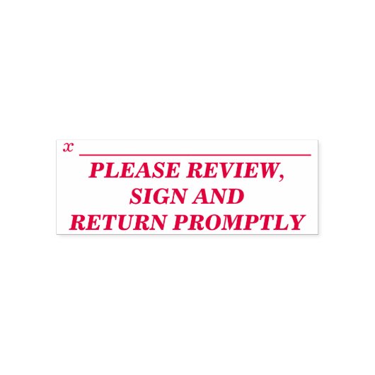 "BITTE ÜBERPRÜFEN, UNTERZEICHNEN UND SCHNELL ZURÜC PERMASTEMPEL (Design)