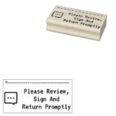 "Bitte überprüfen, unterzeichnen und sofort zurück Gummistempel (Stempel)