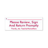 "Bitte überprüfen, unterzeichnen und sofort zurück Permastempel (Design)