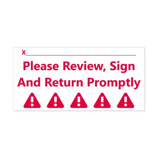 "Bitte überprüfen, unterzeichnen und sofort zurück Permastempel (Design)