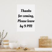 bitte um 21:00 verlass Funny Goodbye lustig Introv Poster (Küche)